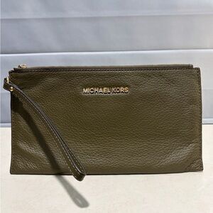 Michael Kors Olive Green Wristlet